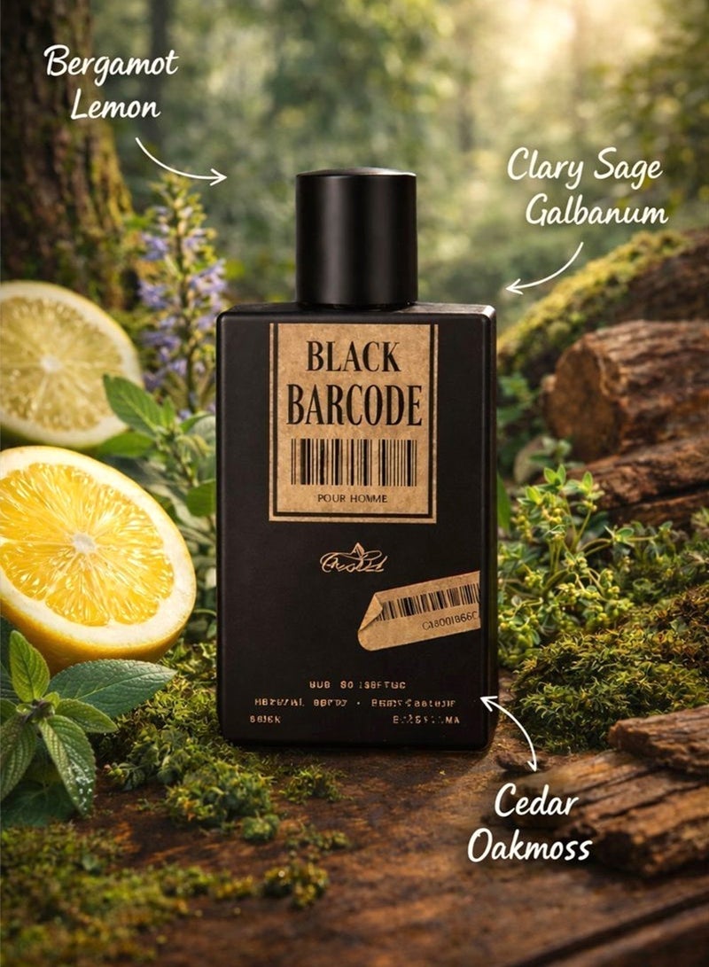 Orchid Perfume for Men 80ml Long Lasting Eau de Parfum – Fresh Woody Fragrance with Bergamot, Lemon, Cedar & Oakmoss – Black Barcode - Image 3